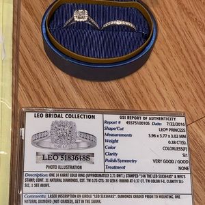 Leo Diamond engagement/wedding ring set